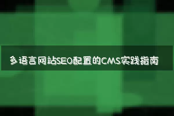 多语言网站SEO配置的CMS实践指南