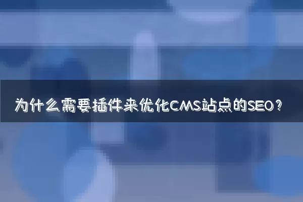 为什么需要插件来优化CMS站点的SEO？