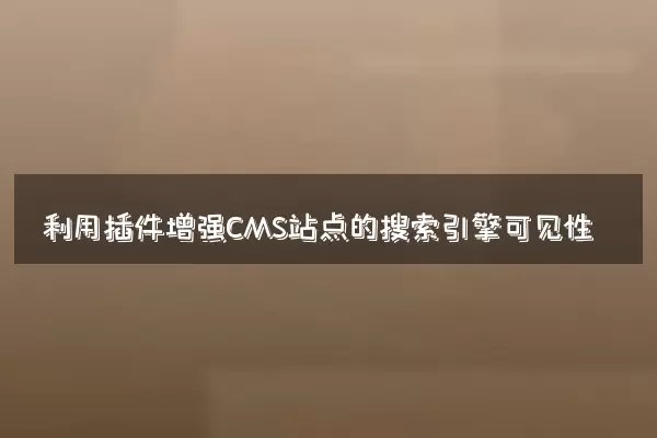 利用插件增强CMS站点的搜索引擎可见性