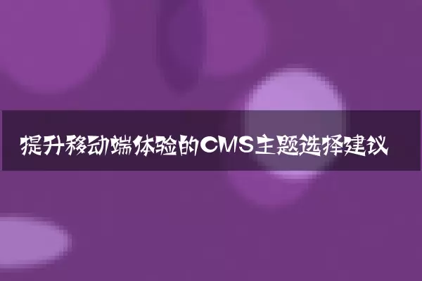 提升移动端体验的CMS主题选择建议