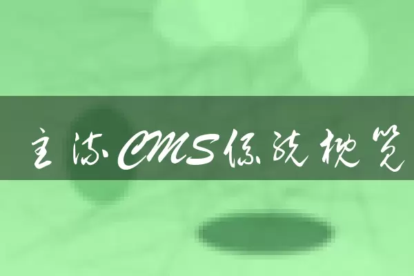 主流CMS系统概览