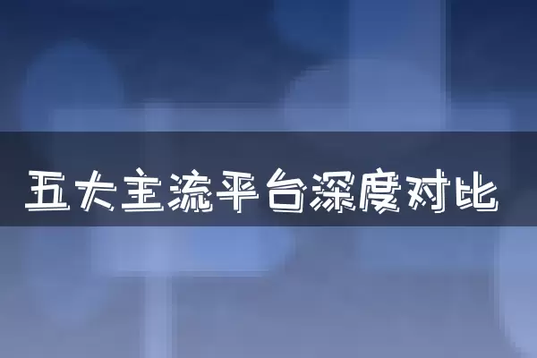 五大主流平台深度对比