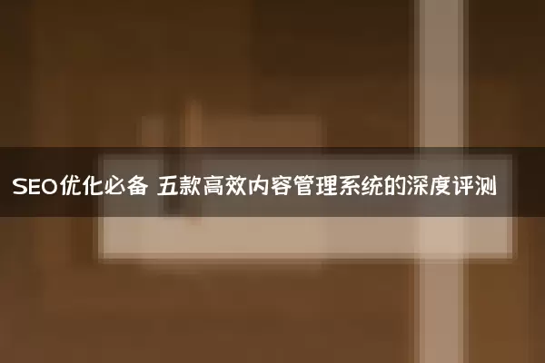 SEO优化必备 五款高效内容管理系统的深度评测